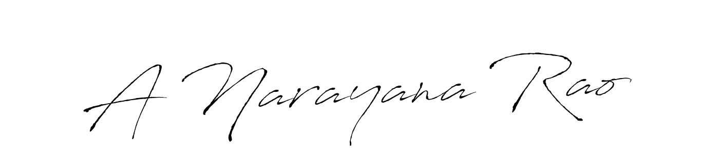 Also You can easily find your signature by using the search form. We will create A Narayana Rao name handwritten signature images for you free of cost using Antro_Vectra sign style. A Narayana Rao signature style 6 images and pictures png