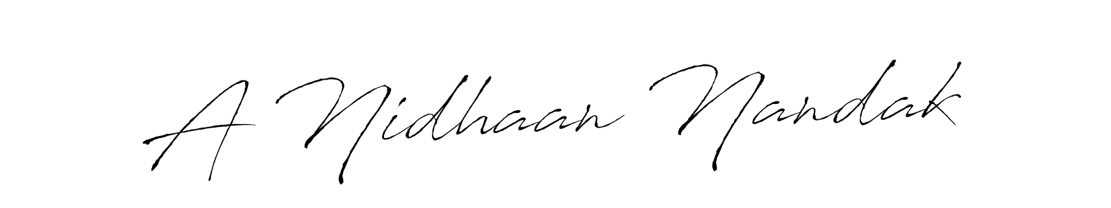 Design your own signature with our free online signature maker. With this signature software, you can create a handwritten (Antro_Vectra) signature for name A Nidhaan Nandak. A Nidhaan Nandak signature style 6 images and pictures png