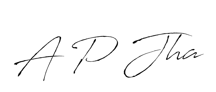 Create a beautiful signature design for name A P Jha. With this signature (Antro_Vectra) fonts, you can make a handwritten signature for free. A P Jha signature style 6 images and pictures png