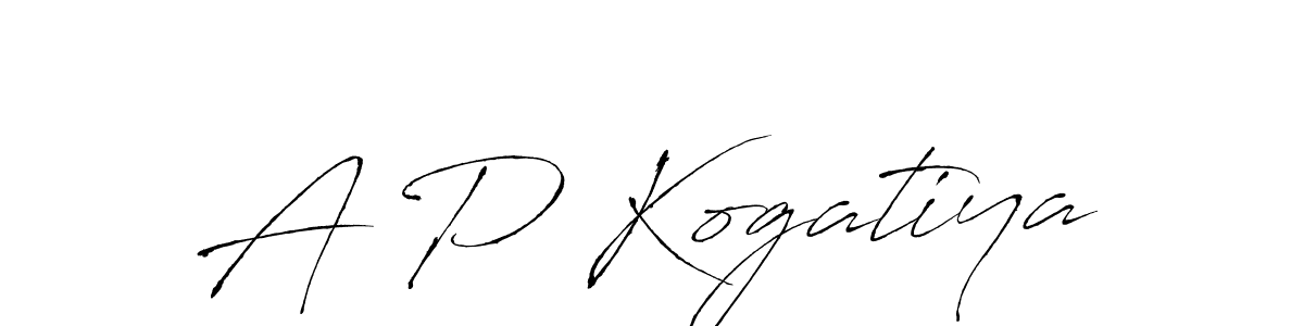 Use a signature maker to create a handwritten signature online. With this signature software, you can design (Antro_Vectra) your own signature for name A P Kogatiya. A P Kogatiya signature style 6 images and pictures png