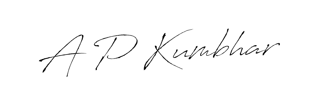 Use a signature maker to create a handwritten signature online. With this signature software, you can design (Antro_Vectra) your own signature for name A P Kumbhar. A P Kumbhar signature style 6 images and pictures png