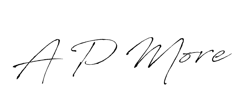 Create a beautiful signature design for name A P More. With this signature (Antro_Vectra) fonts, you can make a handwritten signature for free. A P More signature style 6 images and pictures png