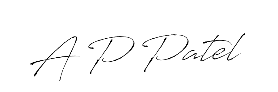 A P Patel stylish signature style. Best Handwritten Sign (Antro_Vectra) for my name. Handwritten Signature Collection Ideas for my name A P Patel. A P Patel signature style 6 images and pictures png