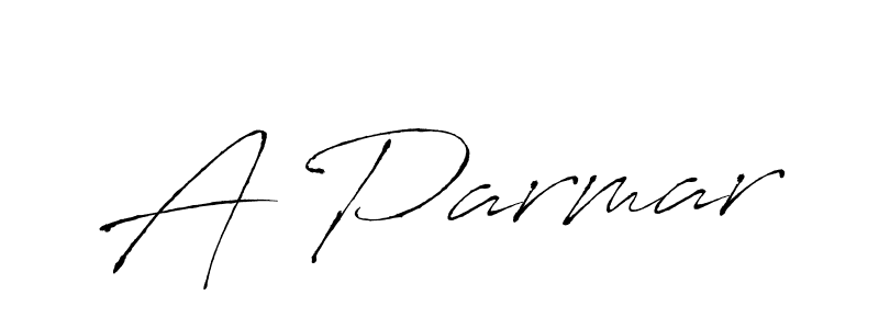 Make a beautiful signature design for name A Parmar. With this signature (Antro_Vectra) style, you can create a handwritten signature for free. A Parmar signature style 6 images and pictures png