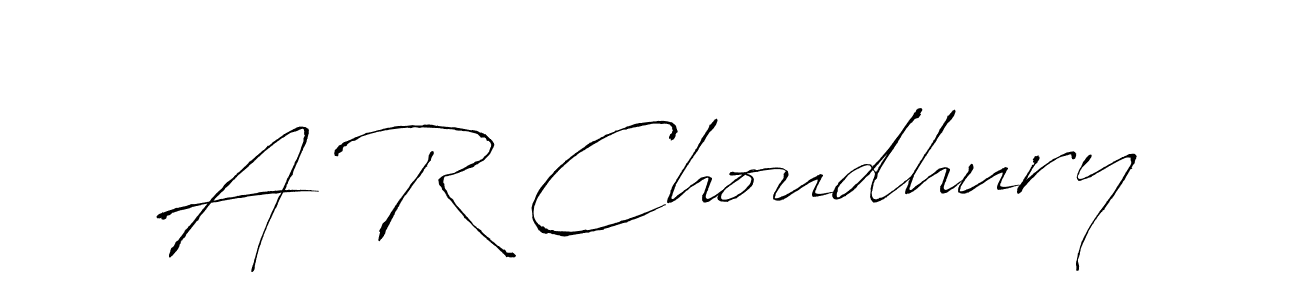 How to make A R Choudhury name signature. Use Antro_Vectra style for creating short signs online. This is the latest handwritten sign. A R Choudhury signature style 6 images and pictures png