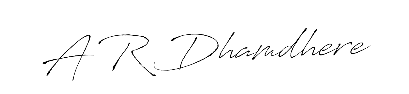 A R Dhamdhere stylish signature style. Best Handwritten Sign (Antro_Vectra) for my name. Handwritten Signature Collection Ideas for my name A R Dhamdhere. A R Dhamdhere signature style 6 images and pictures png