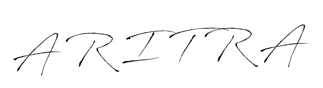 How to make A R I T R A name signature. Use Antro_Vectra style for creating short signs online. This is the latest handwritten sign. A R I T R A signature style 6 images and pictures png