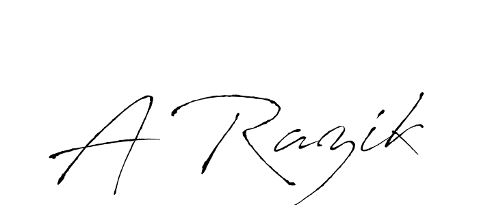 Create a beautiful signature design for name A Razik. With this signature (Antro_Vectra) fonts, you can make a handwritten signature for free. A Razik signature style 6 images and pictures png