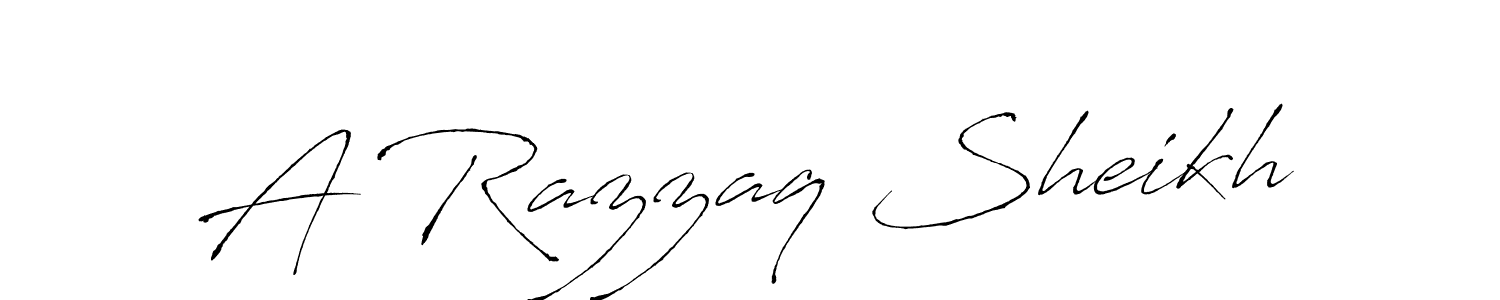 Make a beautiful signature design for name A Razzaq Sheikh. With this signature (Antro_Vectra) style, you can create a handwritten signature for free. A Razzaq Sheikh signature style 6 images and pictures png