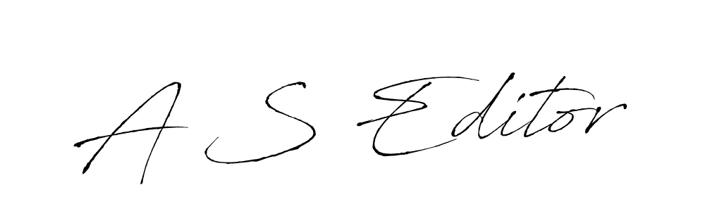 Antro_Vectra is a professional signature style that is perfect for those who want to add a touch of class to their signature. It is also a great choice for those who want to make their signature more unique. Get A S Editor name to fancy signature for free. A S Editor signature style 6 images and pictures png