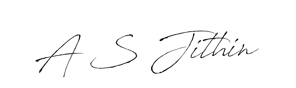 How to make A S Jithin signature? Antro_Vectra is a professional autograph style. Create handwritten signature for A S Jithin name. A S Jithin signature style 6 images and pictures png