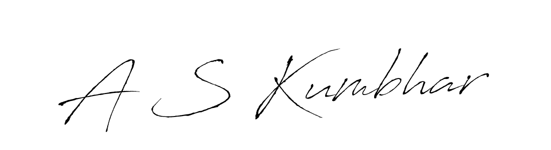 Make a beautiful signature design for name A S Kumbhar. With this signature (Antro_Vectra) style, you can create a handwritten signature for free. A S Kumbhar signature style 6 images and pictures png