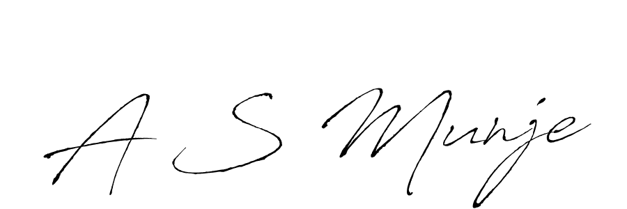 Make a beautiful signature design for name A S Munje. With this signature (Antro_Vectra) style, you can create a handwritten signature for free. A S Munje signature style 6 images and pictures png