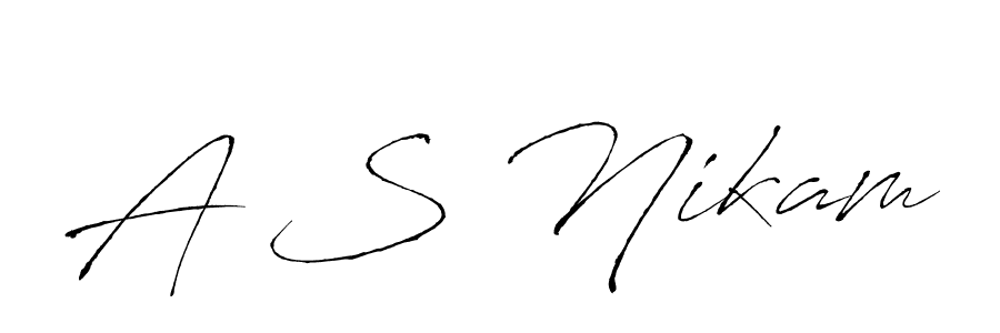 It looks lik you need a new signature style for name A S Nikam. Design unique handwritten (Antro_Vectra) signature with our free signature maker in just a few clicks. A S Nikam signature style 6 images and pictures png