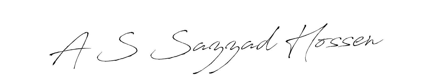 Antro_Vectra is a professional signature style that is perfect for those who want to add a touch of class to their signature. It is also a great choice for those who want to make their signature more unique. Get A S Sazzad Hossen name to fancy signature for free. A S Sazzad Hossen signature style 6 images and pictures png