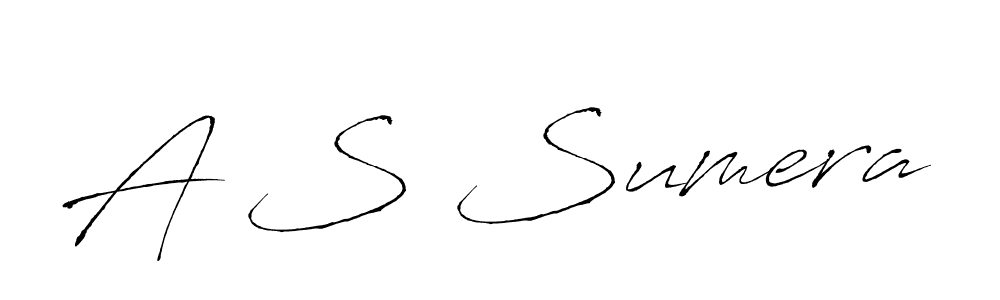 How to make A S Sumera name signature. Use Antro_Vectra style for creating short signs online. This is the latest handwritten sign. A S Sumera signature style 6 images and pictures png