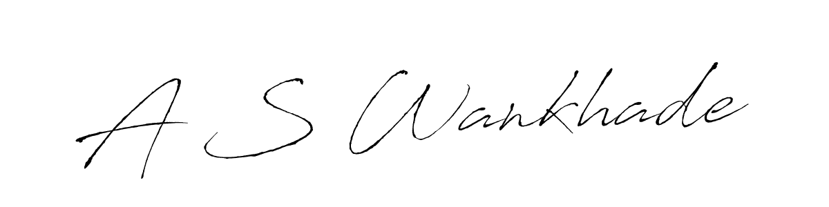 How to make A S Wankhade name signature. Use Antro_Vectra style for creating short signs online. This is the latest handwritten sign. A S Wankhade signature style 6 images and pictures png