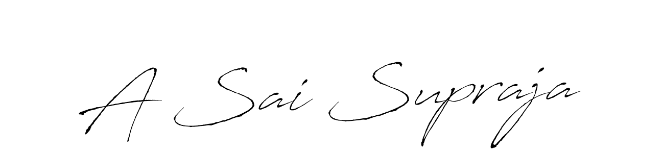 Create a beautiful signature design for name A Sai Supraja. With this signature (Antro_Vectra) fonts, you can make a handwritten signature for free. A Sai Supraja signature style 6 images and pictures png