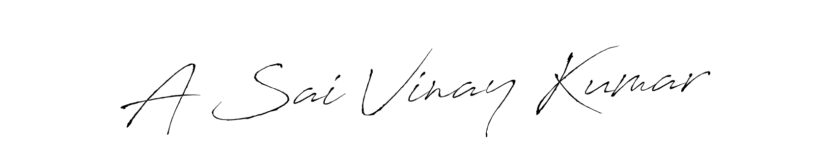 The best way (Antro_Vectra) to make a short signature is to pick only two or three words in your name. The name A Sai Vinay Kumar include a total of six letters. For converting this name. A Sai Vinay Kumar signature style 6 images and pictures png