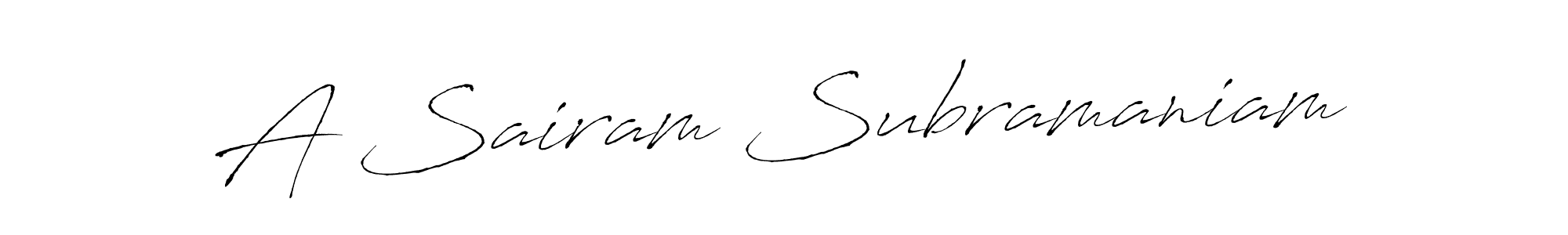 How to make A Sairam Subramaniam signature? Antro_Vectra is a professional autograph style. Create handwritten signature for A Sairam Subramaniam name. A Sairam Subramaniam signature style 6 images and pictures png