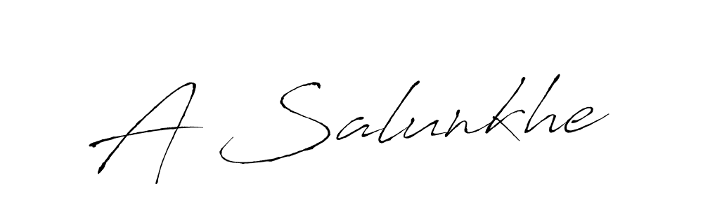 How to make A Salunkhe name signature. Use Antro_Vectra style for creating short signs online. This is the latest handwritten sign. A Salunkhe signature style 6 images and pictures png