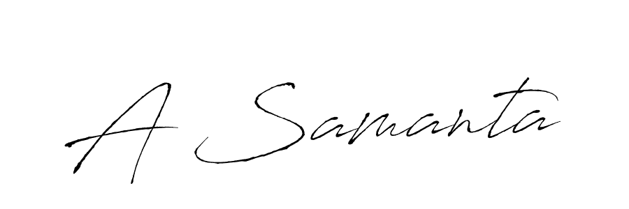 The best way (Antro_Vectra) to make a short signature is to pick only two or three words in your name. The name A Samanta include a total of six letters. For converting this name. A Samanta signature style 6 images and pictures png