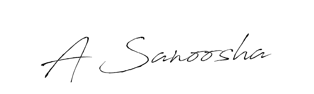Use a signature maker to create a handwritten signature online. With this signature software, you can design (Antro_Vectra) your own signature for name A Sanoosha. A Sanoosha signature style 6 images and pictures png