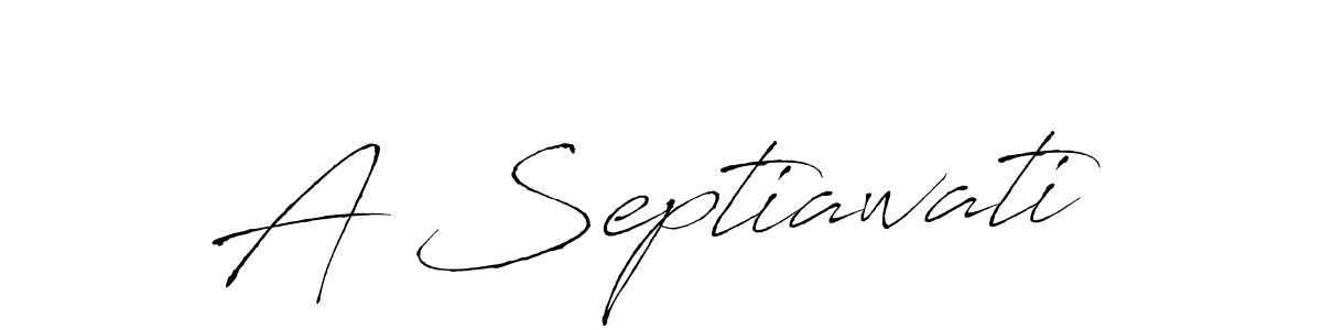 Design your own signature with our free online signature maker. With this signature software, you can create a handwritten (Antro_Vectra) signature for name A Septiawati. A Septiawati signature style 6 images and pictures png
