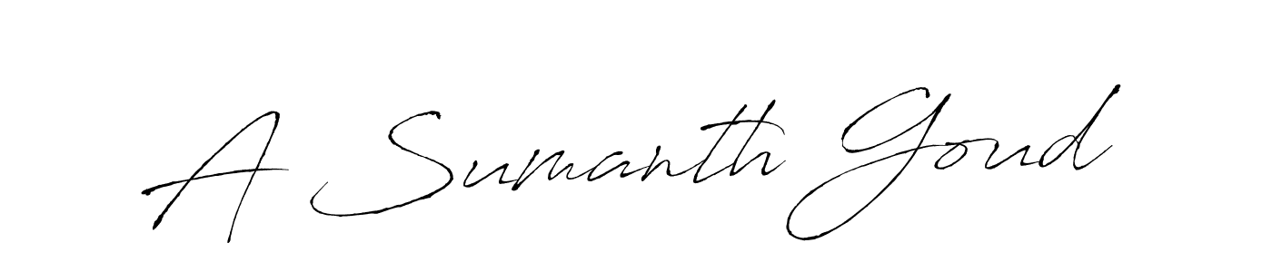 How to make A Sumanth Goud name signature. Use Antro_Vectra style for creating short signs online. This is the latest handwritten sign. A Sumanth Goud signature style 6 images and pictures png