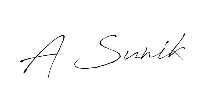 Antro_Vectra is a professional signature style that is perfect for those who want to add a touch of class to their signature. It is also a great choice for those who want to make their signature more unique. Get A Sunik name to fancy signature for free. A Sunik signature style 6 images and pictures png