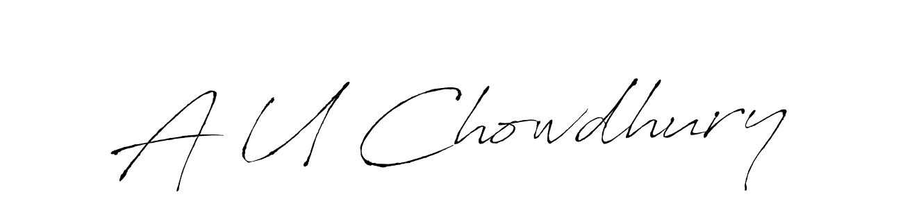 You should practise on your own different ways (Antro_Vectra) to write your name (A U Chowdhury) in signature. don't let someone else do it for you. A U Chowdhury signature style 6 images and pictures png