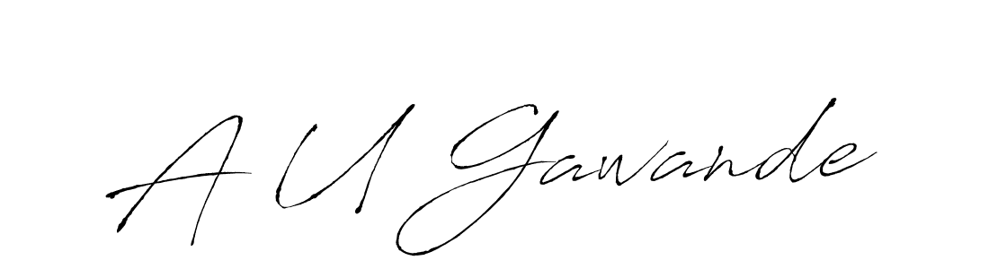 Also You can easily find your signature by using the search form. We will create A U Gawande name handwritten signature images for you free of cost using Antro_Vectra sign style. A U Gawande signature style 6 images and pictures png