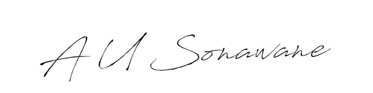 A U Sonawane stylish signature style. Best Handwritten Sign (Antro_Vectra) for my name. Handwritten Signature Collection Ideas for my name A U Sonawane. A U Sonawane signature style 6 images and pictures png