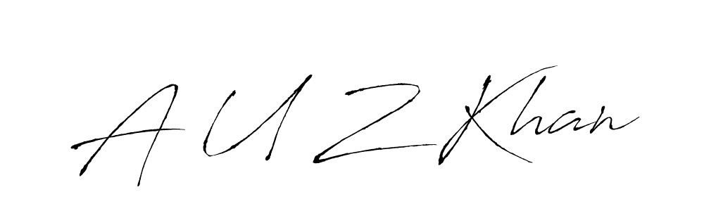 Design your own signature with our free online signature maker. With this signature software, you can create a handwritten (Antro_Vectra) signature for name A U Z Khan. A U Z Khan signature style 6 images and pictures png