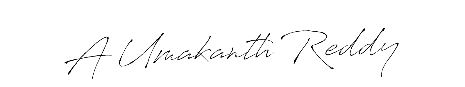 How to make A Umakanth Reddy name signature. Use Antro_Vectra style for creating short signs online. This is the latest handwritten sign. A Umakanth Reddy signature style 6 images and pictures png