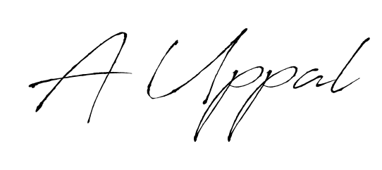 Designed for modern professionals: A Uppal name signature crafted with Antro_Vectra script. Ready for digital PDF workflows. A Uppal signature style 6 images and pictures png
