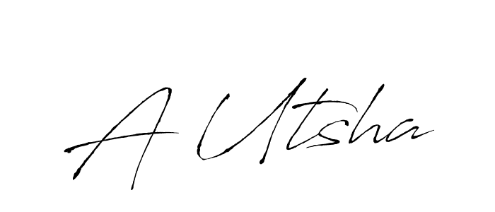 Here are the top 10 professional signature styles for the name A Utsha. These are the best autograph styles you can use for your name. A Utsha signature style 6 images and pictures png