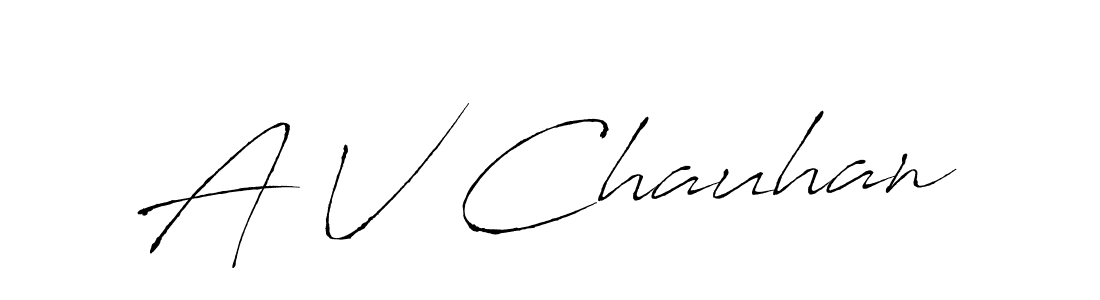 Antro_Vectra is a professional signature style that is perfect for those who want to add a touch of class to their signature. It is also a great choice for those who want to make their signature more unique. Get A V Chauhan name to fancy signature for free. A V Chauhan signature style 6 images and pictures png