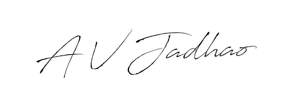 Design your own signature with our free online signature maker. With this signature software, you can create a handwritten (Antro_Vectra) signature for name A V Jadhao. A V Jadhao signature style 6 images and pictures png