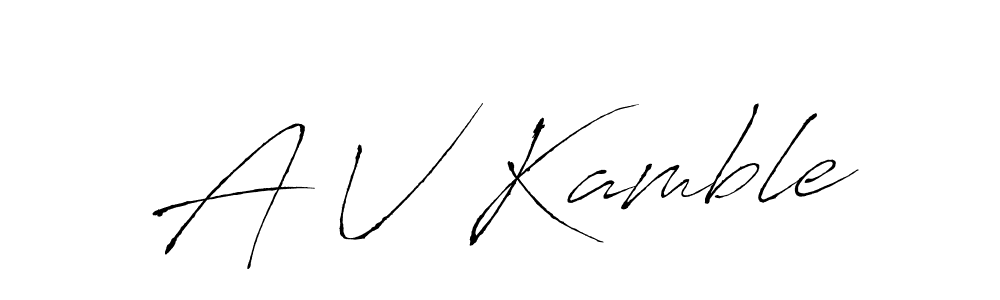 Use a signature maker to create a handwritten signature online. With this signature software, you can design (Antro_Vectra) your own signature for name A V Kamble. A V Kamble signature style 6 images and pictures png