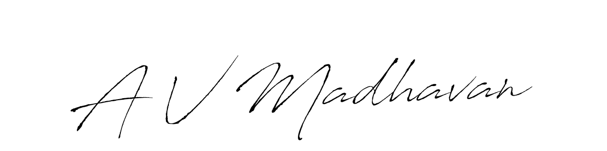 Make a beautiful signature design for name A V Madhavan. Use this online signature maker to create a handwritten signature for free. A V Madhavan signature style 6 images and pictures png