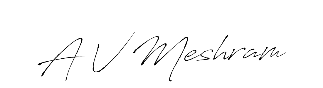 Make a beautiful signature design for name A V Meshram. Use this online signature maker to create a handwritten signature for free. A V Meshram signature style 6 images and pictures png