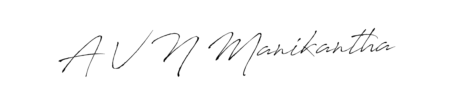 The best way (Antro_Vectra) to make a short signature is to pick only two or three words in your name. The name A V N Manikantha include a total of six letters. For converting this name. A V N Manikantha signature style 6 images and pictures png