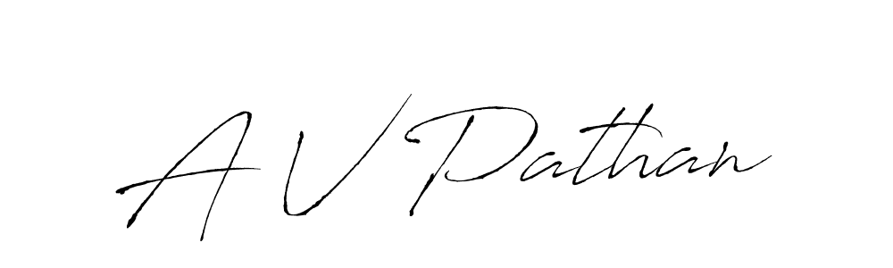 Create a beautiful signature design for name A V Pathan. With this signature (Antro_Vectra) fonts, you can make a handwritten signature for free. A V Pathan signature style 6 images and pictures png