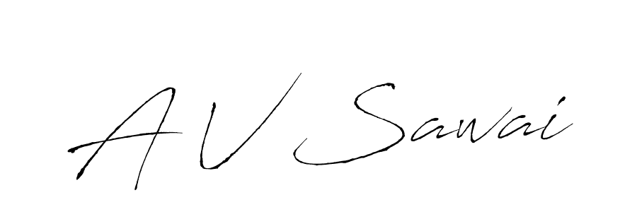 How to make A V Sawai name signature. Use Antro_Vectra style for creating short signs online. This is the latest handwritten sign. A V Sawai signature style 6 images and pictures png