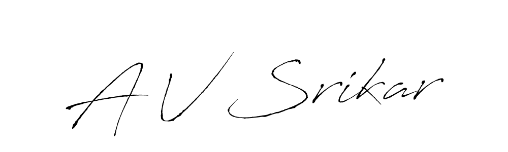 You can use this online signature creator to create a handwritten signature for the name A V Srikar. This is the best online autograph maker. A V Srikar signature style 6 images and pictures png