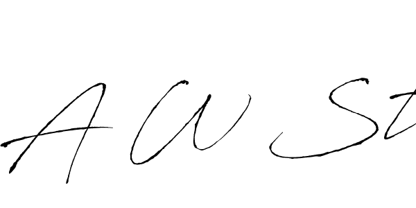 The best way (Antro_Vectra) to make a short signature is to pick only two or three words in your name. The name A W St include a total of six letters. For converting this name. A W St signature style 6 images and pictures png