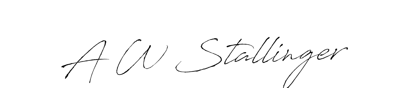 How to make A W Stallinger name signature. Use Antro_Vectra style for creating short signs online. This is the latest handwritten sign. A W Stallinger signature style 6 images and pictures png