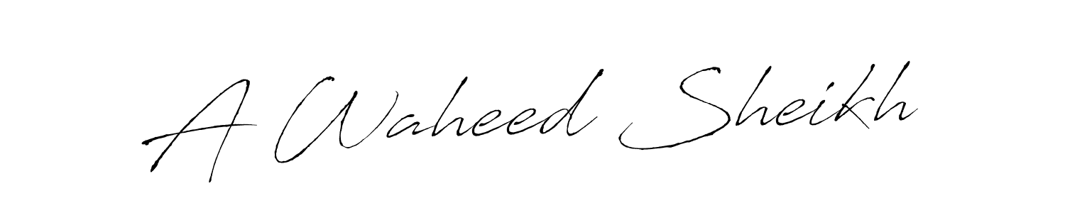 Make a beautiful signature design for name A Waheed Sheikh. With this signature (Antro_Vectra) style, you can create a handwritten signature for free. A Waheed Sheikh signature style 6 images and pictures png