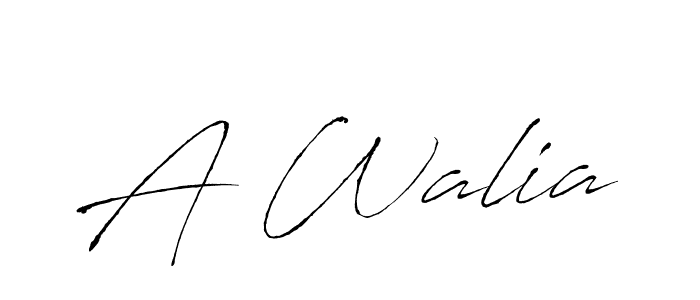 Design your own signature with our free online signature maker. With this signature software, you can create a handwritten (Antro_Vectra) signature for name A Walia. A Walia signature style 6 images and pictures png